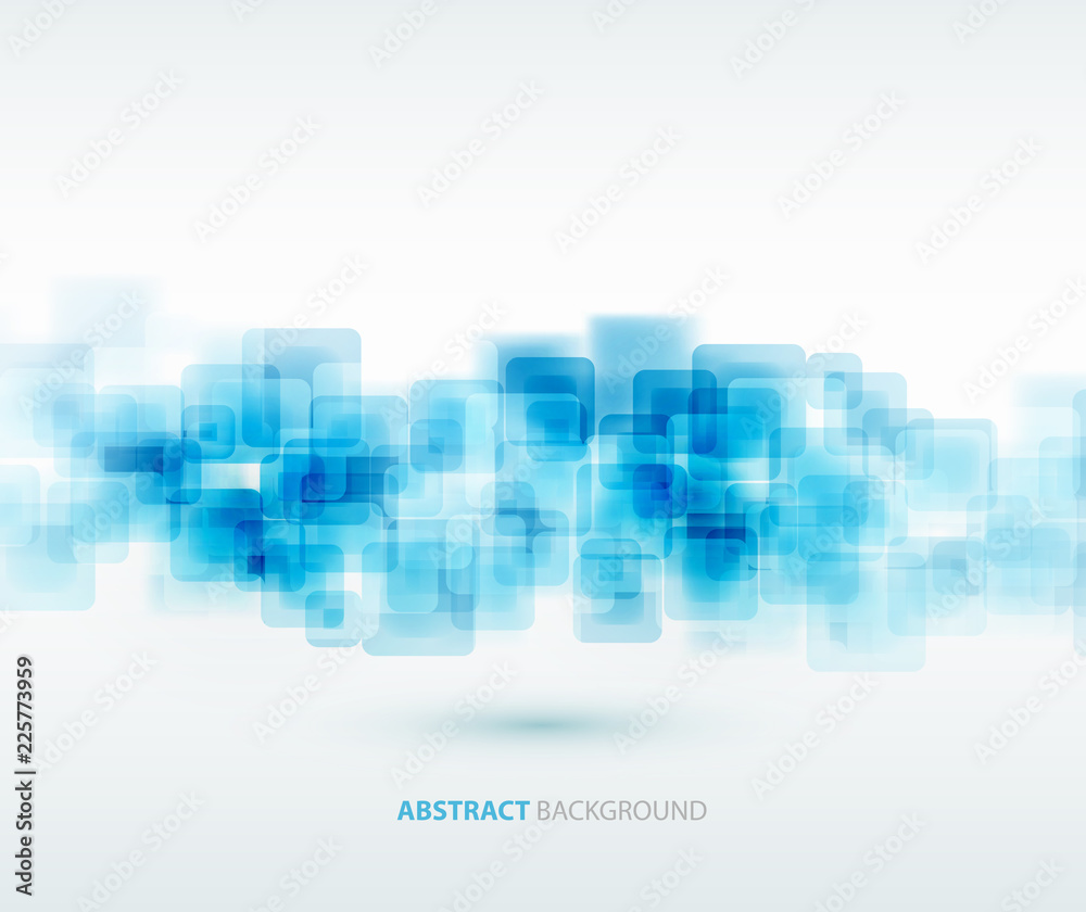 Poster blue shiny squares technical background. vector