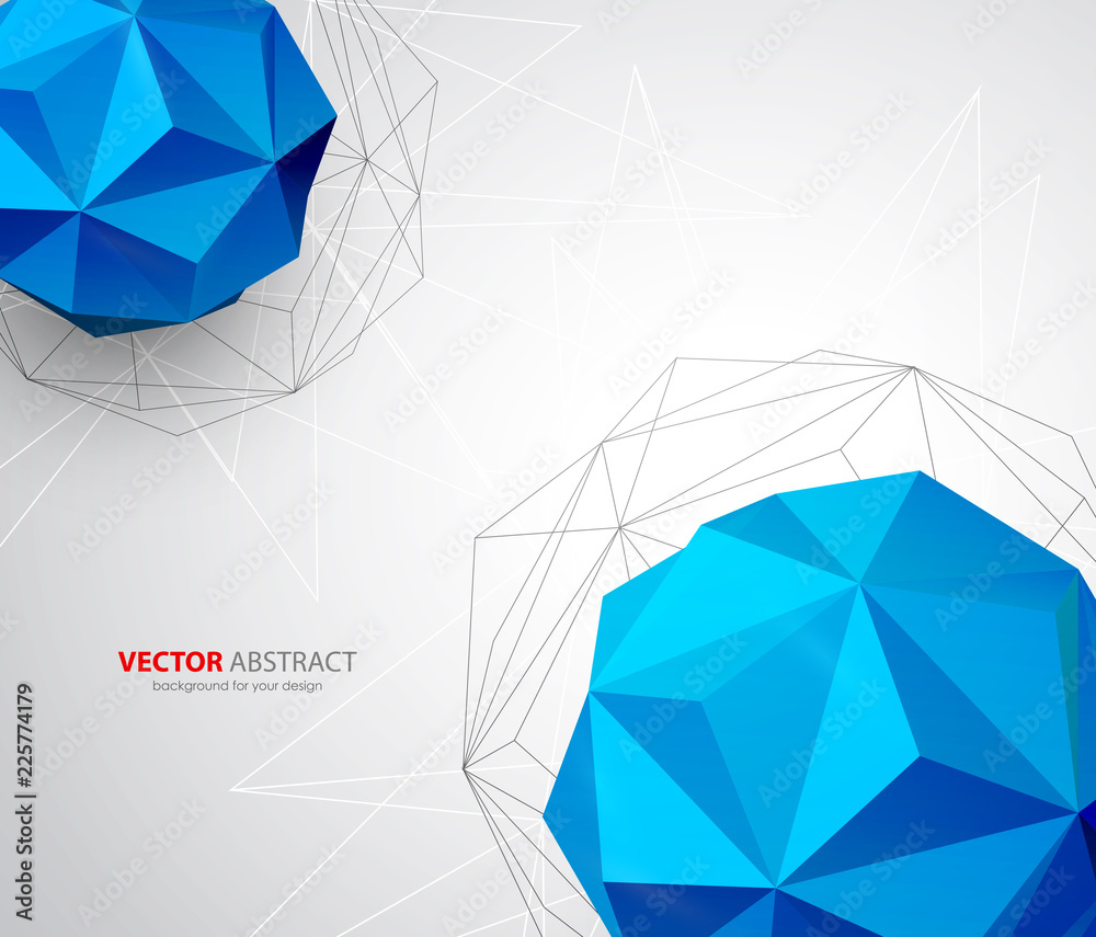 Poster Vector geometric background with triangles