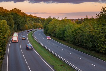 British road during sunset