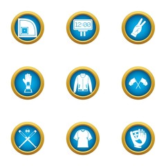 Sport simulator icons set. Flat set of 9 sport simulator vector icons for web isolated on white background