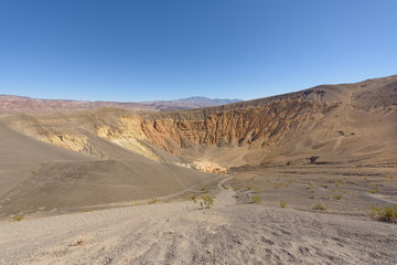 Ubehebe Crater, Death Valley National Park, California, USA. The Crater is a large volcanic crater located at the north of the Cottonwood Mountains. © cornfield