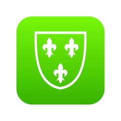 Crest icon digital green for any design isolated on white vector illustration