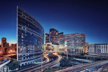 Photo sur Plexiglas construction de la ville La Défense, quartier des affaires à Paris