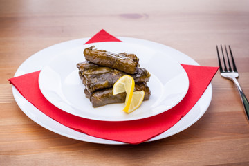 Turkish Traditional Food Dolma served on plate