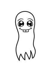 niedlich süß kleiner geist spuken horror monster halloween gespenst gruselig erschrecken angst fürchten tot tod schweben comic cartoon clipart
