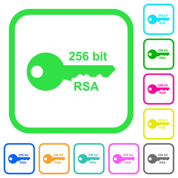 256 Bit Rsa Encryption Vivid Colored Flat Icons