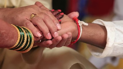 Indian Hindu wedding rituals in slow motion, Mumbai, India.