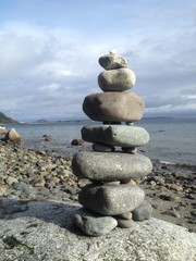 Rock Cairn on Rocky Beach