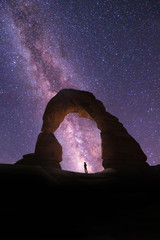 Delicate Arch with the Milky Way in the Background in Arches National Park