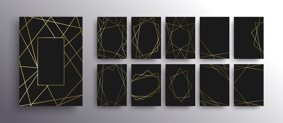Gold and black luxury card background collection