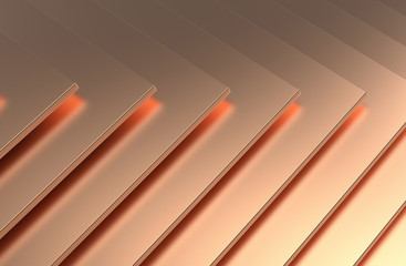The abstract copper pattern background. 3D illustration.