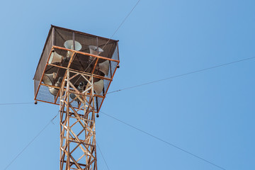 Old speaker towers broadcast