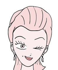 happy woman winking