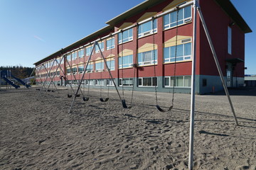 Whitehorse,Canada-September 10, 2018: Unmanned swings in Whitehorse