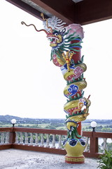 Colorful dragon statue