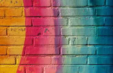 Regenbogenfarben Mauerwerk