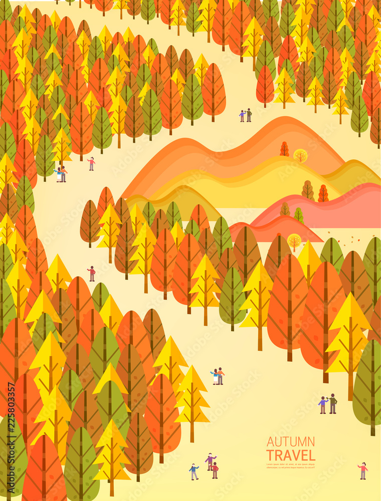 Poster autumn travel illustration