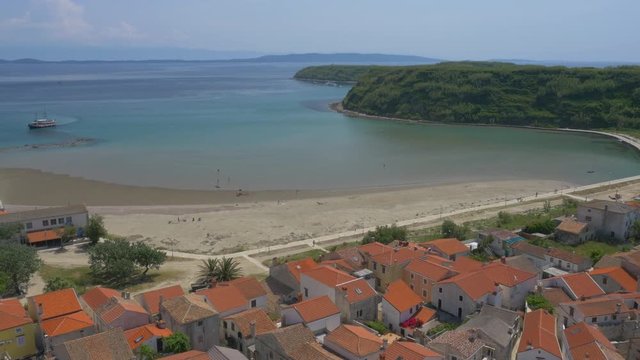 Aerial - Famous travel destination in Croatia, island Susak