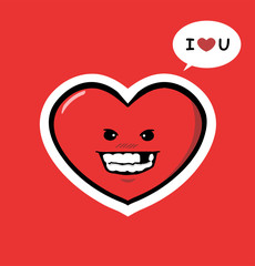 funny heart Character Love You