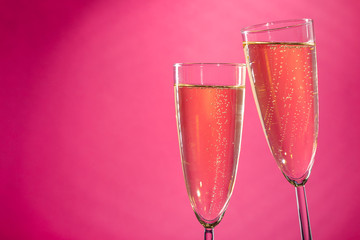 two glasses of sparkling wine