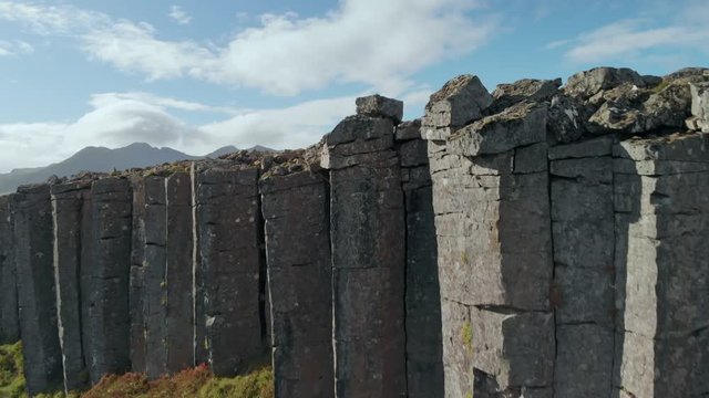 Gerduberg basalt lava rock cliffs in Iceland