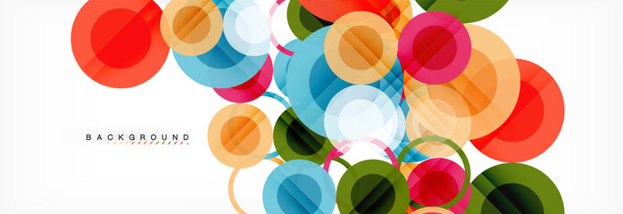 Abstract colorful geometric composition - multicolored circle background
