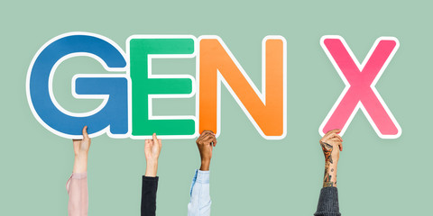 Hands holding the abbreviation Gen X