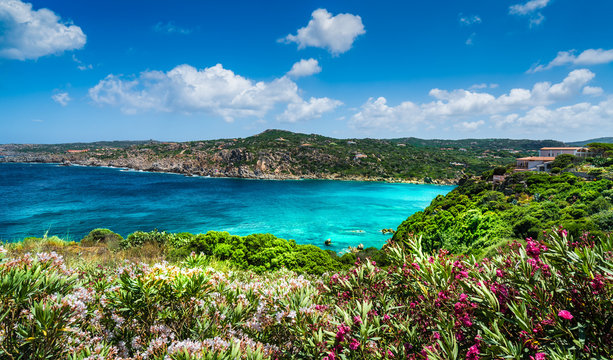 Landscape with sea and coast of Santa Teresa di Gallura in north Sardinia island, Italy