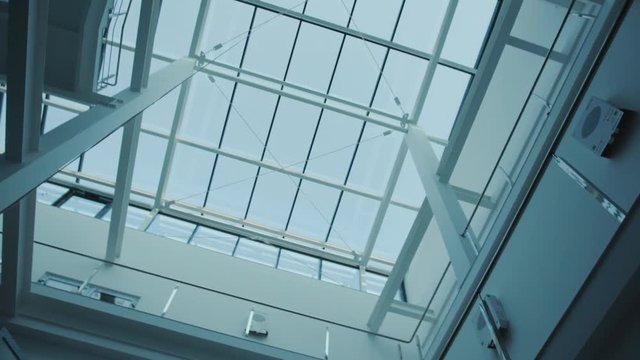 Modern architecture detail glass ceiling in the office building roof company architecture modern corporate department building business window interior industrial construction structure
