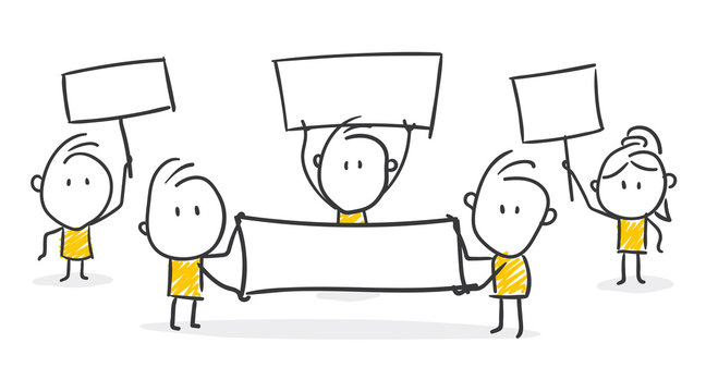 Strichfiguren / Strichm&auml;nnchen: Menschen, Streik. (Nr. 310)	