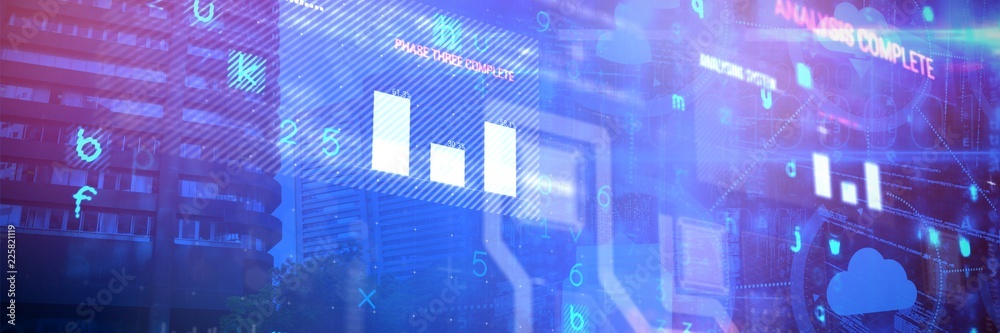 Poster composite image of cloud computing and icons