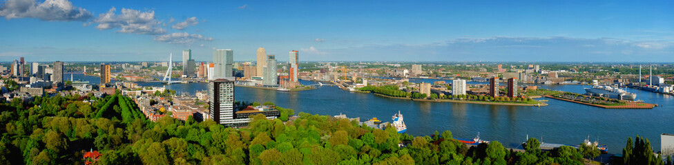 Blick auf die Stadt Rotterdam und die Erasmusbrücke