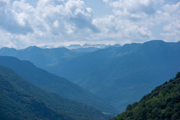 Road through the mountain in the valley of aran