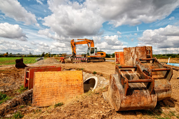 bagger mit kanalleitung