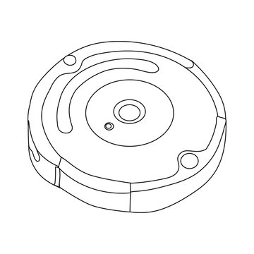 black and white robot vacuum cleaner clip art preview