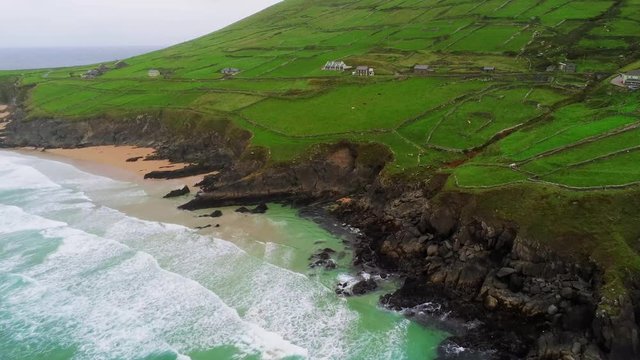 Wonderful landscape at Dingle Peninsula in Ireland &ndash; aerial view