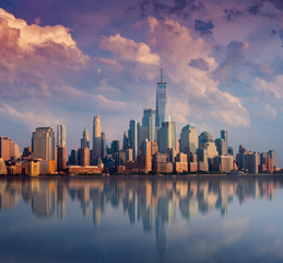 New York City with Manhattan Skyline over Hudson River,New York City, USA © CK