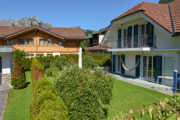 Modern houses at Engelberg on Switzerland