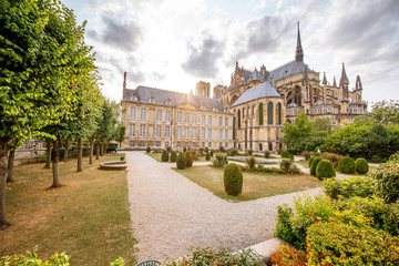 Gardens in Reims city, France