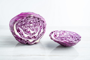 Cut purple cabbage