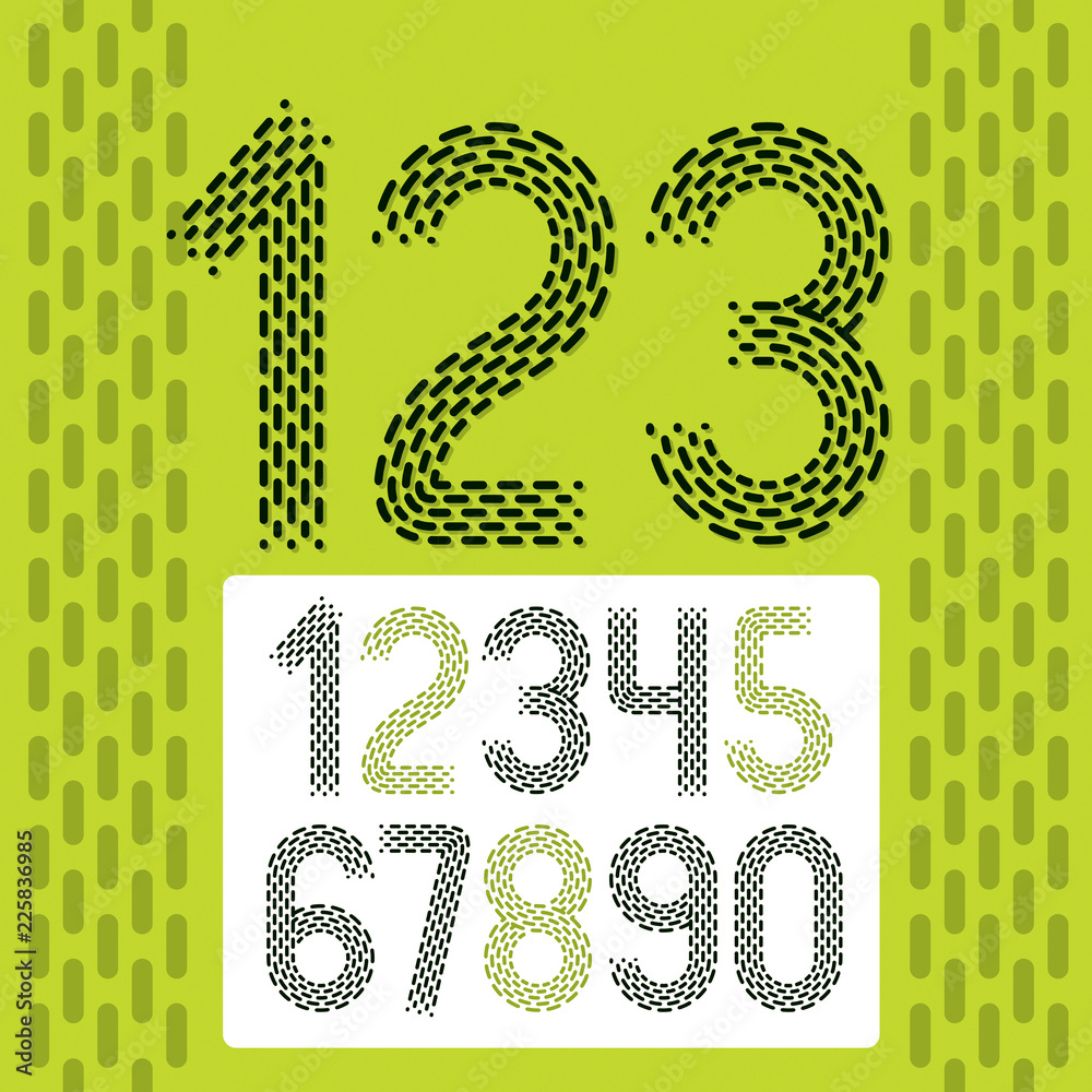 Poster vector numbers, modern numerals set. rounded retro numeration from 0 to 9 can be used for poster, ar