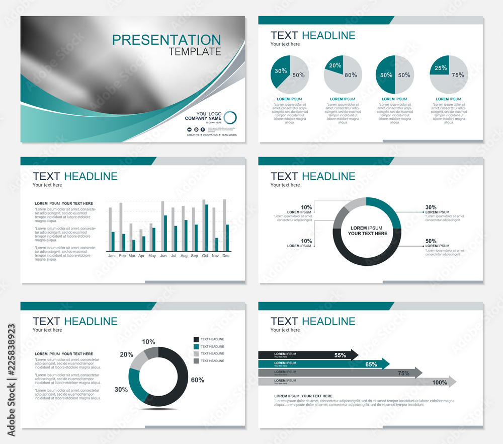 Wall mural template presentation slides background design