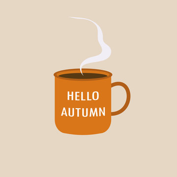 Fototapeta cup with autumn inscription
