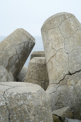 sea bar with protections in stone