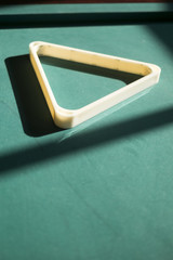 snnoker table with triangle