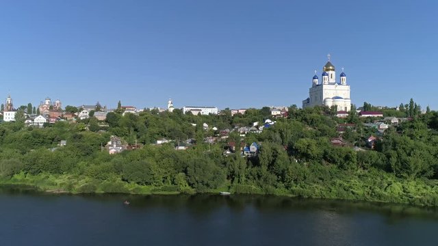 Aerial view of Yelets city, Lipetsk region, Russia, 4k