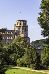 castle ruins and grounds in Heidelberg Germany