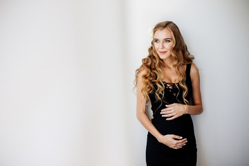 Beautiful pregnant young woman.