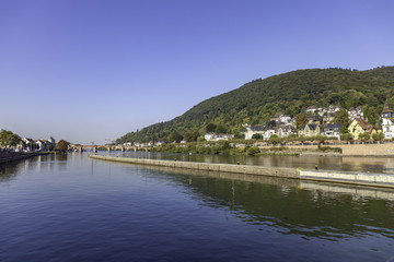 View across the Neckar river, Heidelberg Germany