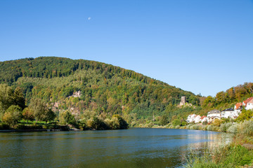 Neckar valley and river in Germany